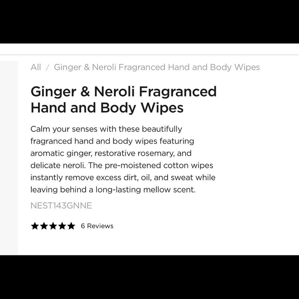 🎉HP🎊 Nest “Ginger & Neroli Body Wipes” Individual On The Go Travel Fresh… - Picture 8 of 15